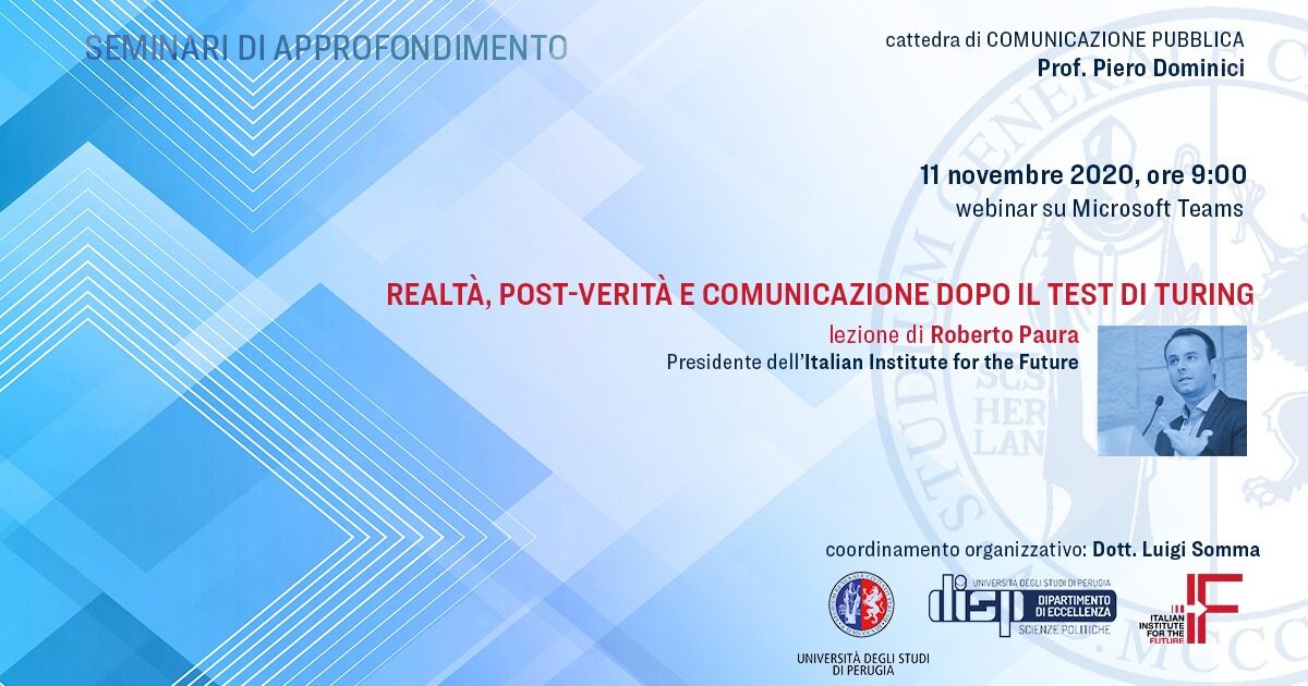 Realtà, post-veritá e comunicazione dopo il test di Turing